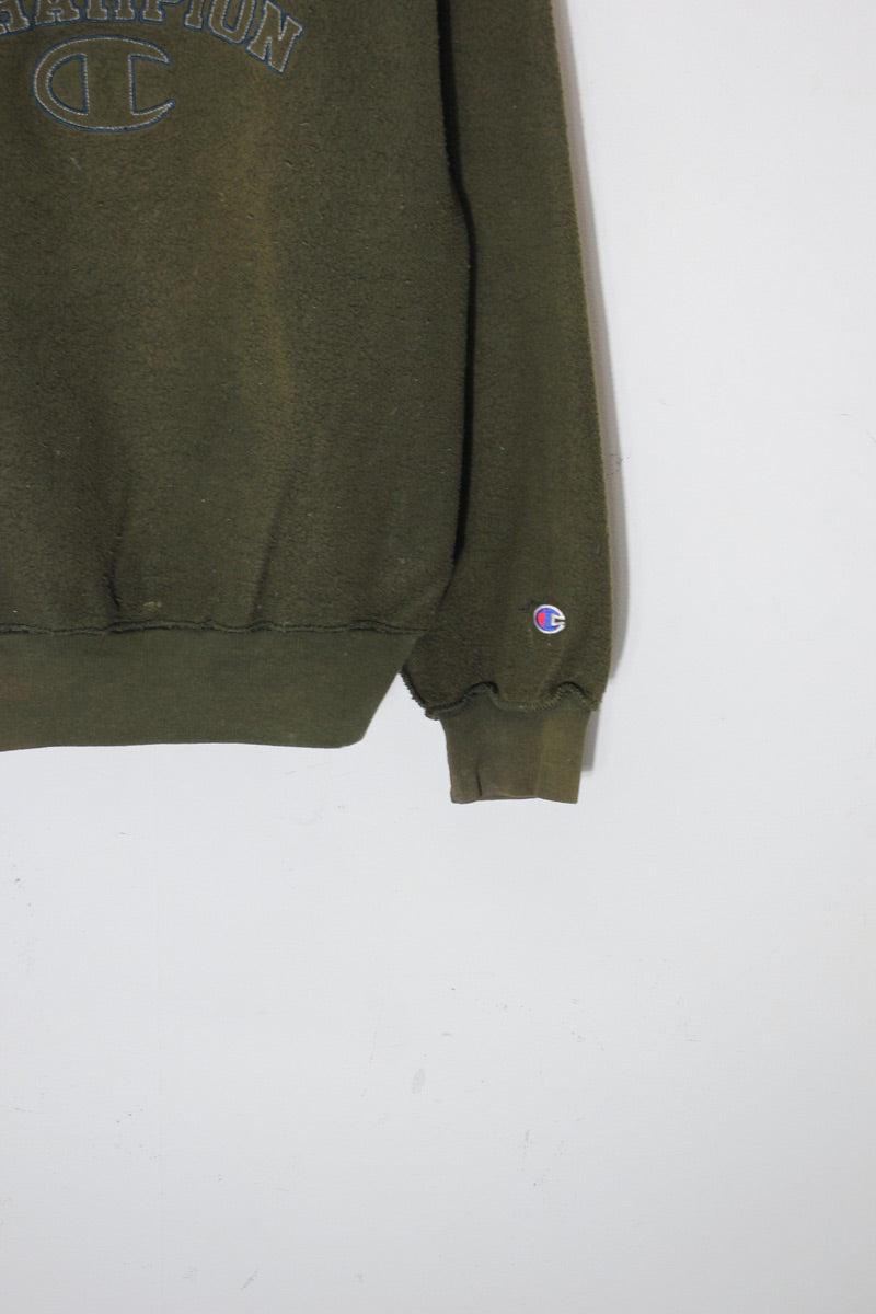 MADE IN MEXICO 90'S LOGO EMBROIDERY INSIDEOUT SWEATSHIRT / KHAKI [SIZE: M USED]