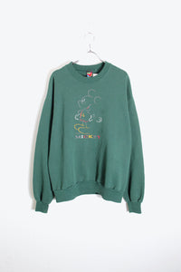 MADE IN USA 90'S MICKEY SWEATSHIRT / GREEN [SIZE: L USED]