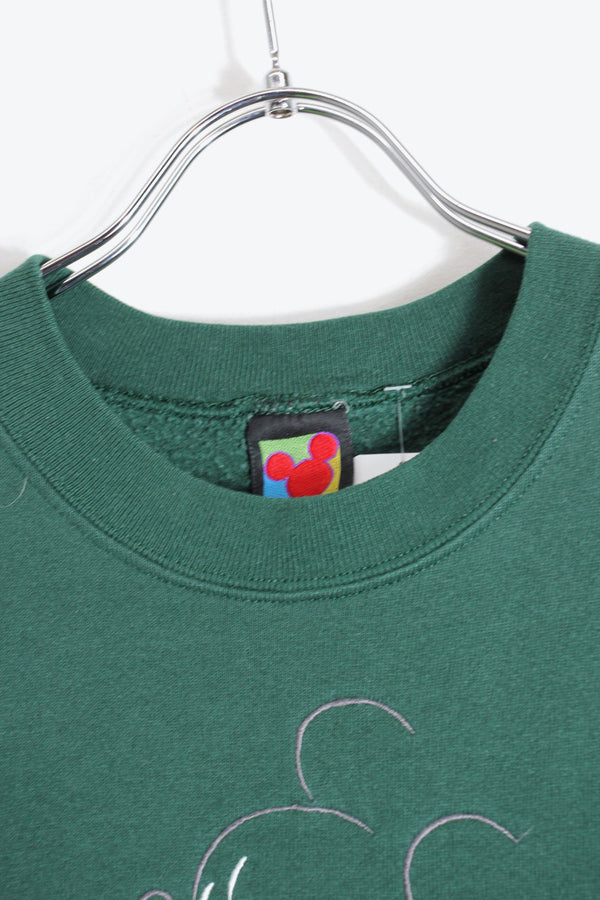 MADE IN USA 90'S MICKEY SWEATSHIRT / GREEN [SIZE: L USED]