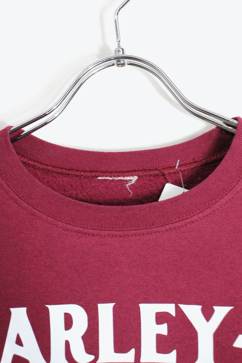 90'S HARLEY-DAVIDSON LOGO SWEATSHIRT / WINE RED [SIZE: L Equivalent USED]