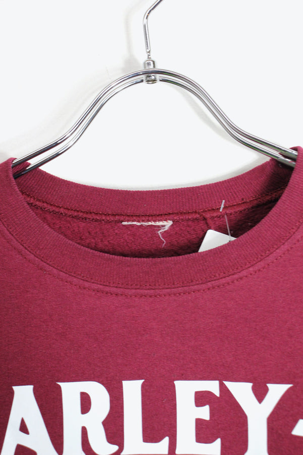 90'S HARLEY-DAVIDSON LOGO SWEATSHIRT / WINE RED [SIZE: L Equivalent USED]