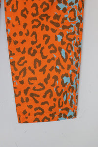 RIP STOP LEOPARD PANTS / ORANGE [SIZE: S USED]