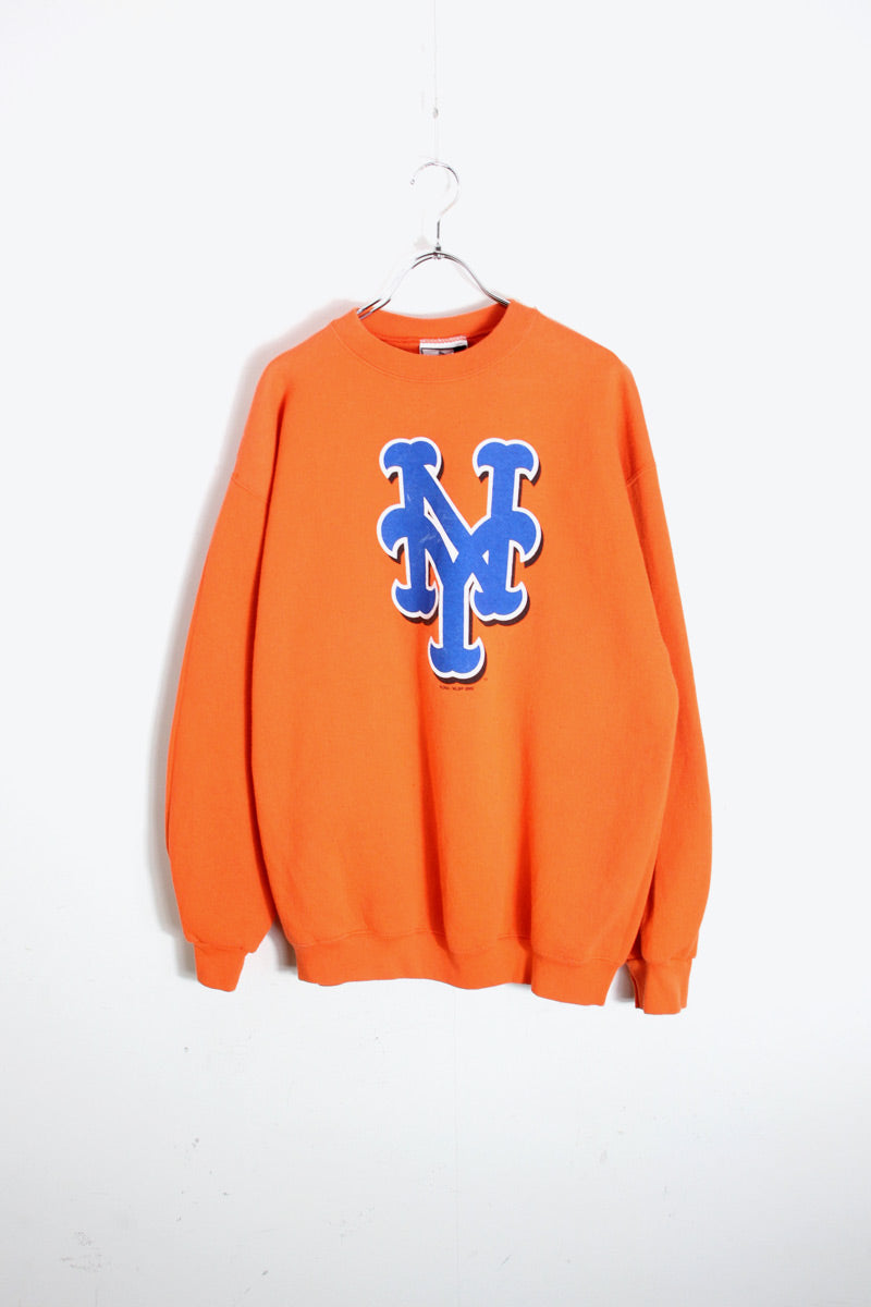 00'S MLB NY METS SWEATSHIRT / ORANGE [SIZE: L USED]