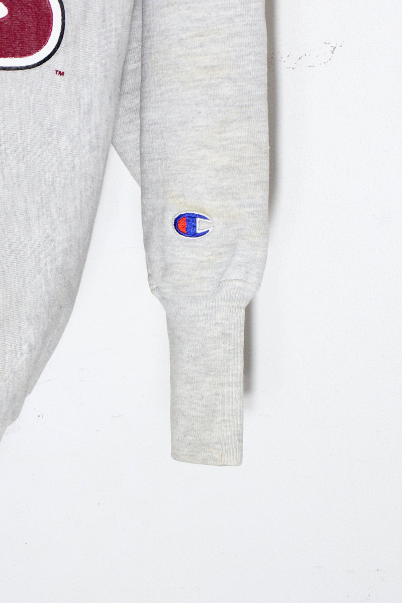 MADE IN MEXICO 90'S MASS PRINT REVERSE WEAVE SWEATSHIRT / GREY [SIZE: XXL USED]