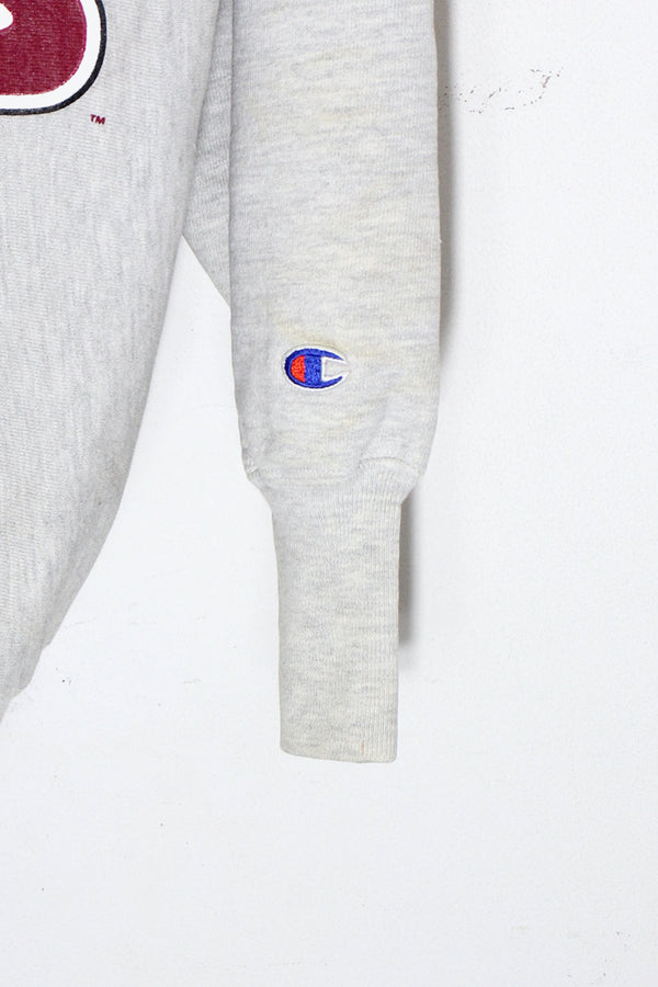 MADE IN MEXICO 90'S MASS PRINT REVERSE WEAVE SWEATSHIRT / GREY [SIZE: XXL USED]