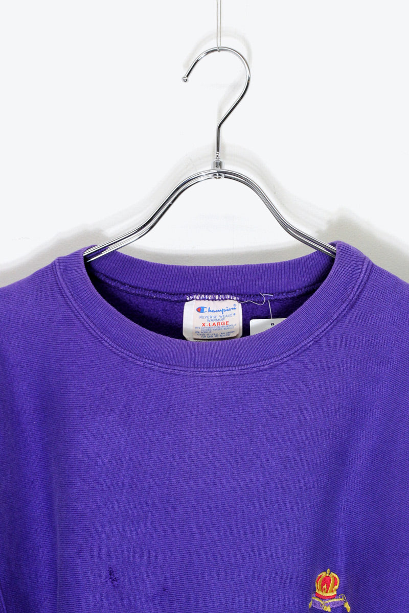 MADE IN USA 80'S ONE POINT REVERSE WEAVE SWEATSHIRT / PURPLE [SIZE: XL USED]