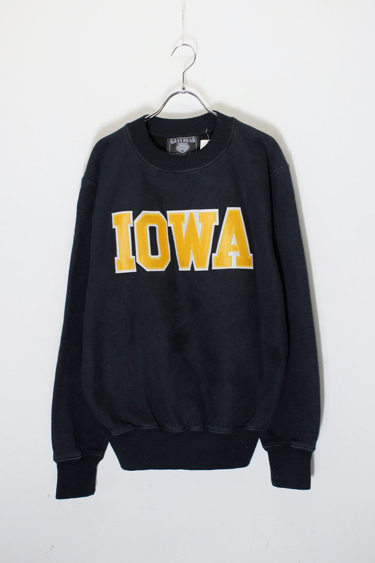 MADE IN USA IOWA REVERSE WEAVE SWEAT SHIRT / BLACK [SIZE: L USED]