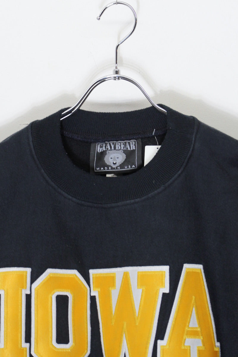 MADE IN USA IOWA REVERSE WEAVE SWEATSHIRT / BLACK [SIZE: L USED]