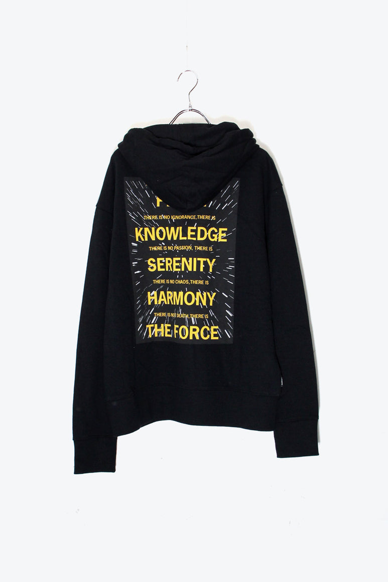 BACK PRINT PULLOVER SWEAT HOODIE / BLACK [SIZE: M DEADSTOCK/NOS]