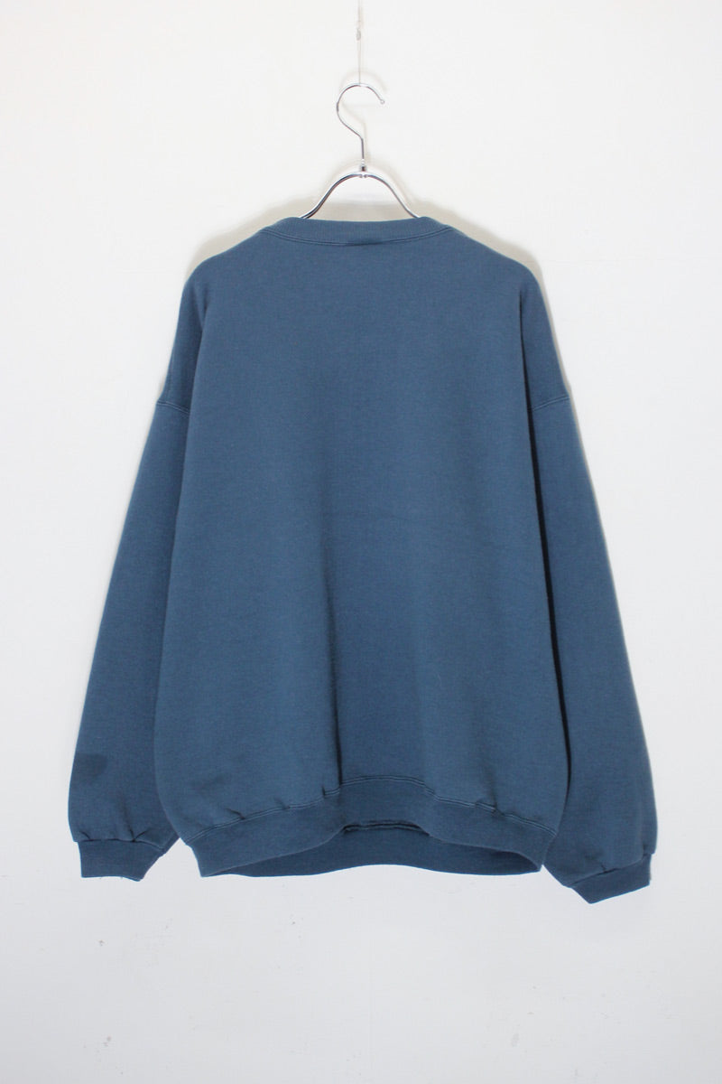 MADE IN MEXICO 90'S BEAR PRINT SWEATSHIRT / BLUE GREY [SIZE: L USED]