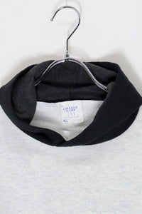 MADE IN USA 96'S TASMANIAN EMBROIDERY SWITCHING SWEAT HOODIE / GREY / BLACK [SIZE: XL USED]