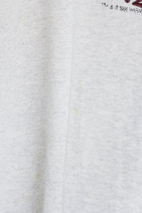 MADE IN USA 96'S TASMANIAN EMBROIDERY SWITCHING SWEAT HOODIE / GREY / BLACK [SIZE: XL USED]
