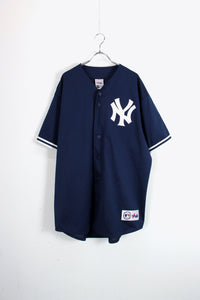 90'S GIAMBI 25 MESH BASEBALL SHIRT / NAVY [SIZE: L USED]