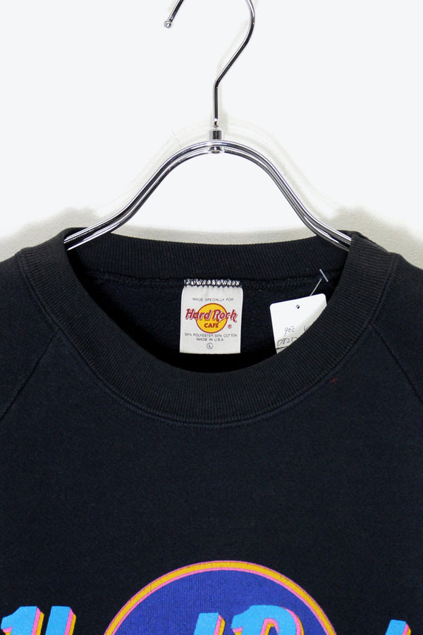 MADE IN USA 90'S LAS VEGAS LOGO PRINT ADVERTISING SWEATSHIRT / BLACK [SIZE: L USED]