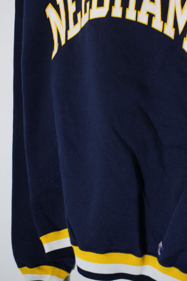 MADE IN USA 90'S NEEDHAM V-NECK SWEATSHIRT / NAVY/YELLOW [SIZE: XL USED]