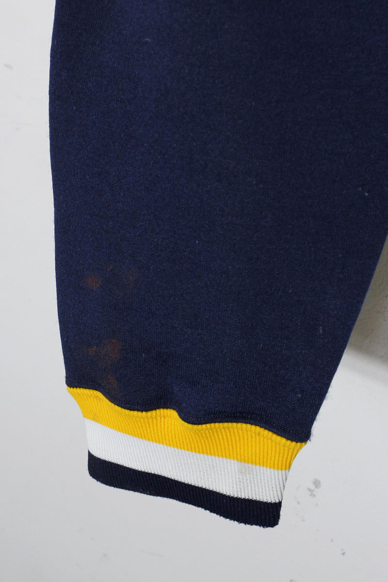 MADE IN USA 90'S NEEDHAM V-NECK SWEATSHIRT / NAVY/YELLOW [SIZE: XL USED]