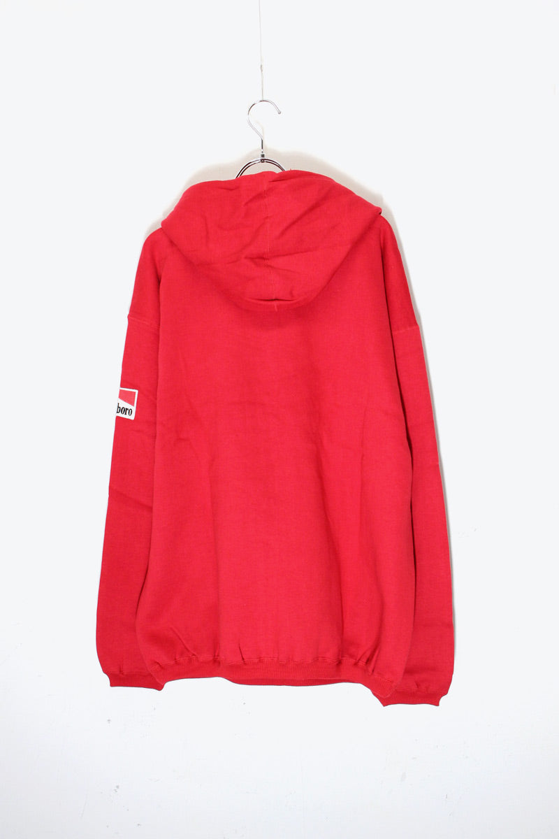 MADE IN USA 90'S PULLOVER ADVERTISING SWEAT HOODIE DEADSTOCK/NOS / RED [SIZE: M USED]