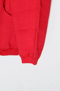 MADE IN USA 90'S PULLOVER ADVERTISING SWEAT HOODIE DEADSTOCK/NOS / RED [SIZE: M USED]