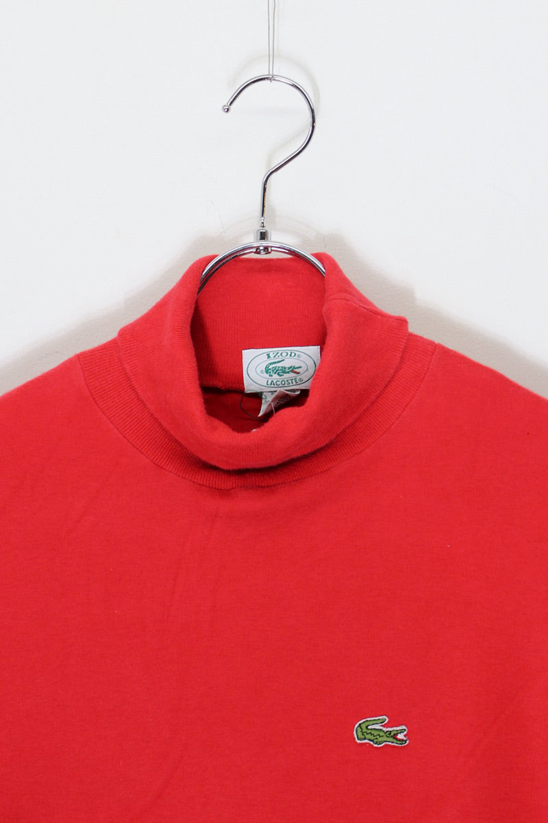 90'S L/S ONE POINT TURTLE-NECK T-SHIRT / RED [SIZE: L USED]