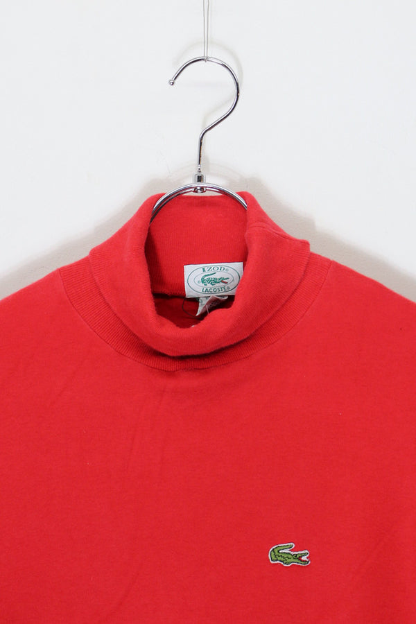 90'S L/S ONE POINT TURTLE-NECK T-SHIRT / RED [SIZE: L USED]