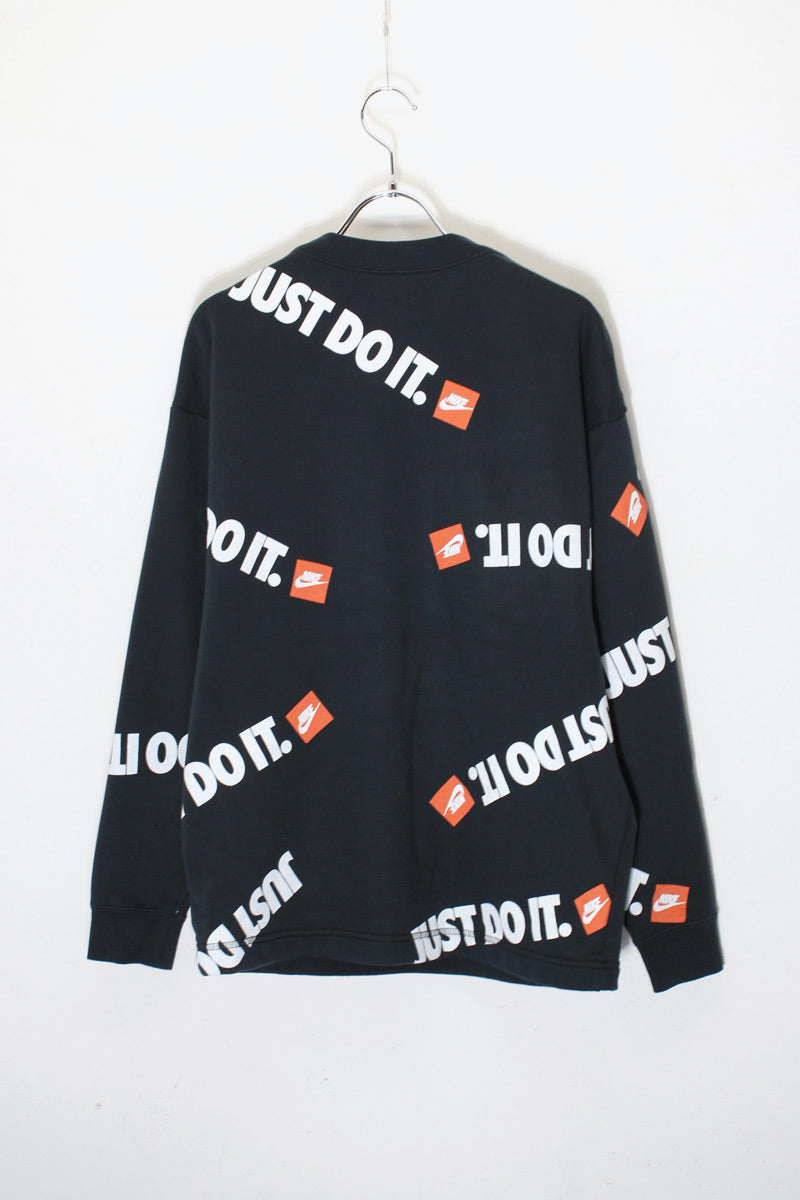 JUST DO IT. PRINT SWEAT SHIRT / BLACK/WHITE/ORANGE [SIZE: XS USED]