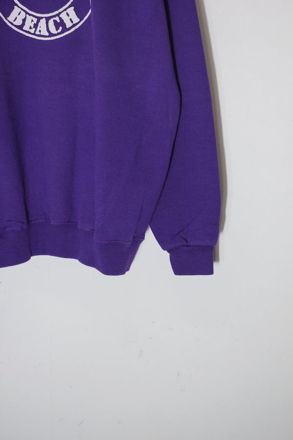MADE IN USA VENICE BEACH PRINT SWEAT SHIRT / PURPLE [SIZE: XL USED]
