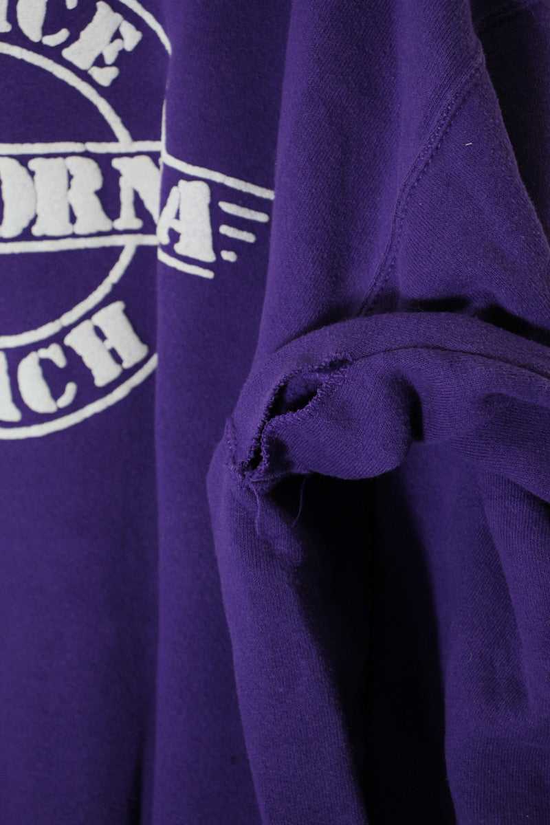 MADE IN USA VENICE BEACH PRINT SWEAT SHIRT / PURPLE [SIZE: XL USED]