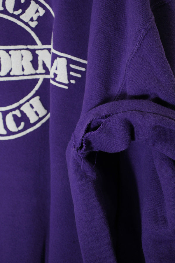 MADE IN USA VENICE BEACH PRINT SWEAT SHIRT / PURPLE [SIZE: XL USED]