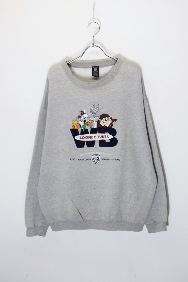 96'S LOONEY TUNES SWEATSHIRT / GREY [SIZE: L USED]