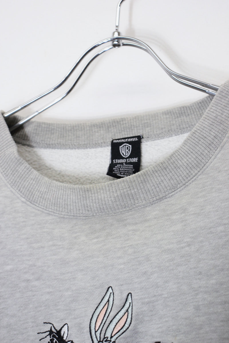 96'S LOONEY TUNES SWEATSHIRT / GREY [SIZE: L USED]