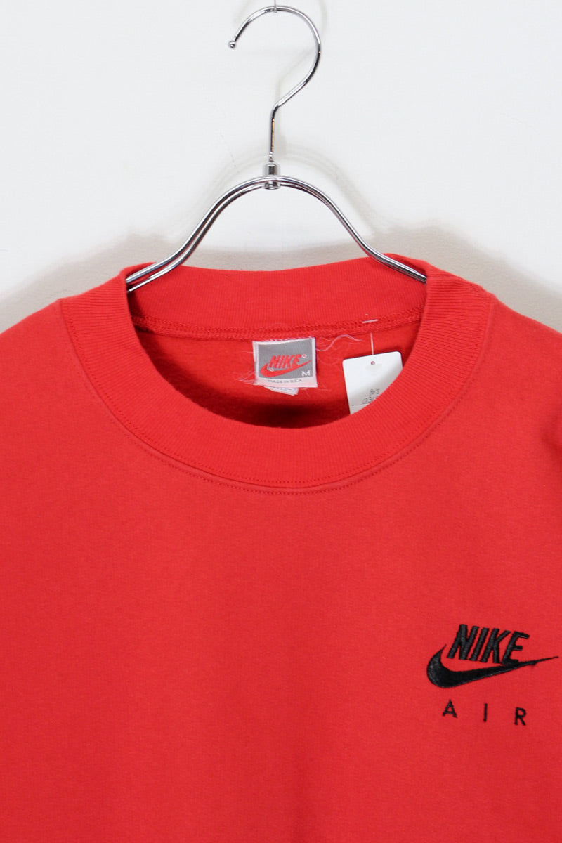 90'S AIR LOGO EMBROIDERY SWEATSHIRT / RED [SIZE: M USED]