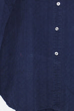 画像をギャラリービューアに読み込む, 90&#39;S L/S STAND COLLAR STRIPE SHIRT / NAVY / STRIPE [SIZE: M USED]
