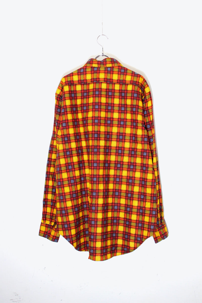 L/S WORK ADAY FLANNEL CHECK SHIRT DEADSTOCK/NOS / RED / YELLOW [SIZE: L DEADSTOCK/NOS]