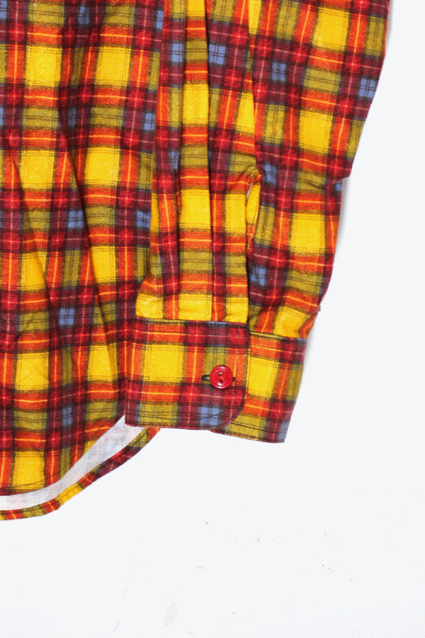 L/S WORK ADAY FLANNEL CHECK SHIRT DEADSTOCK/NOS / RED / YELLOW [SIZE: L DEADSTOCK/NOS]