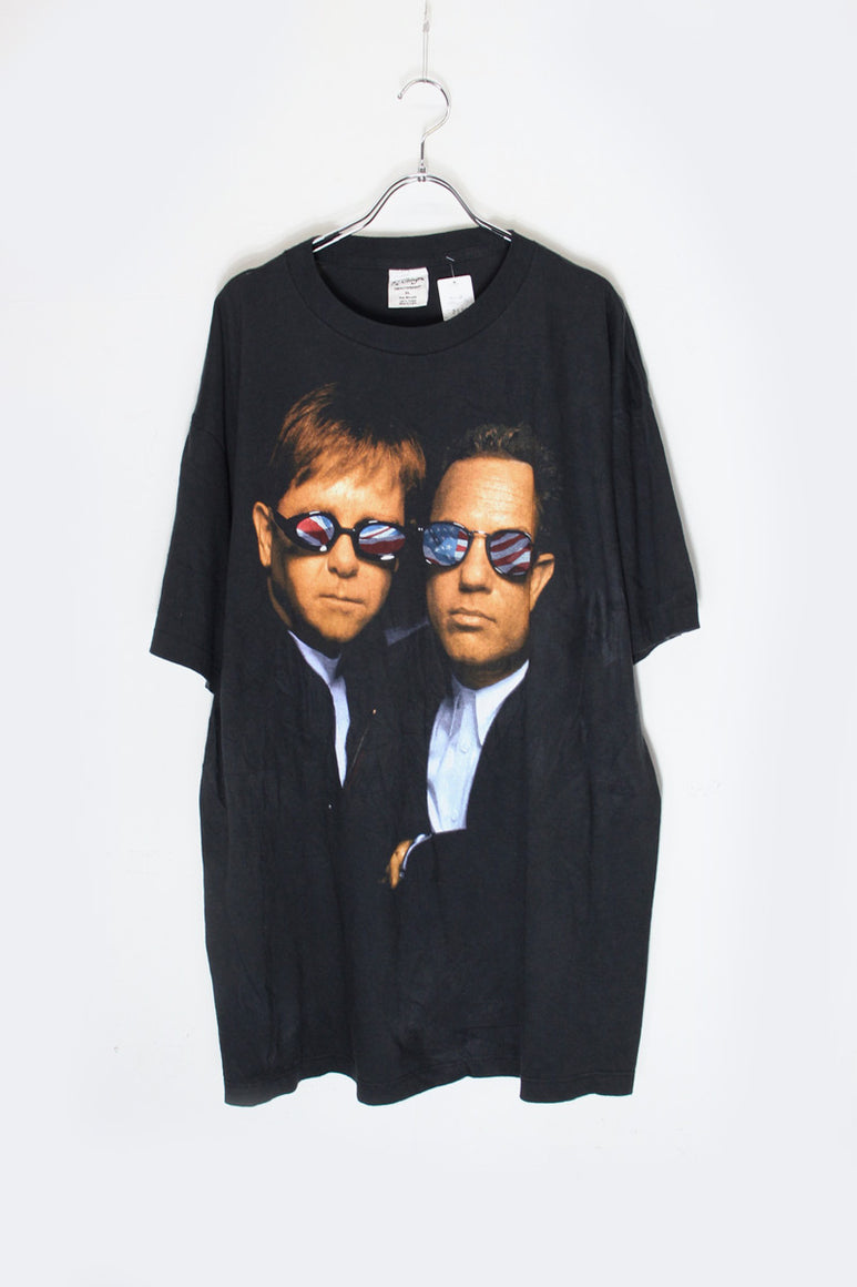 MADE IN USA 94'S S/S ELTON JOHN TOUR BAND PRINT T-SHIRT / BLACK [SIZE: XL USED]