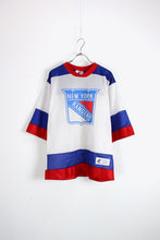 画像をギャラリービューアに読み込む, MADE IN USA 90&#39;S NY RANGERS MESH GAME SHIRT / BLUE / WHITE / RED [SIZE: XL USED]
