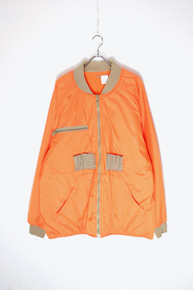90'S REVERSIBLE NYLON FLEECE HUNTING JACKET / ORANGE [SIZE: L USED]