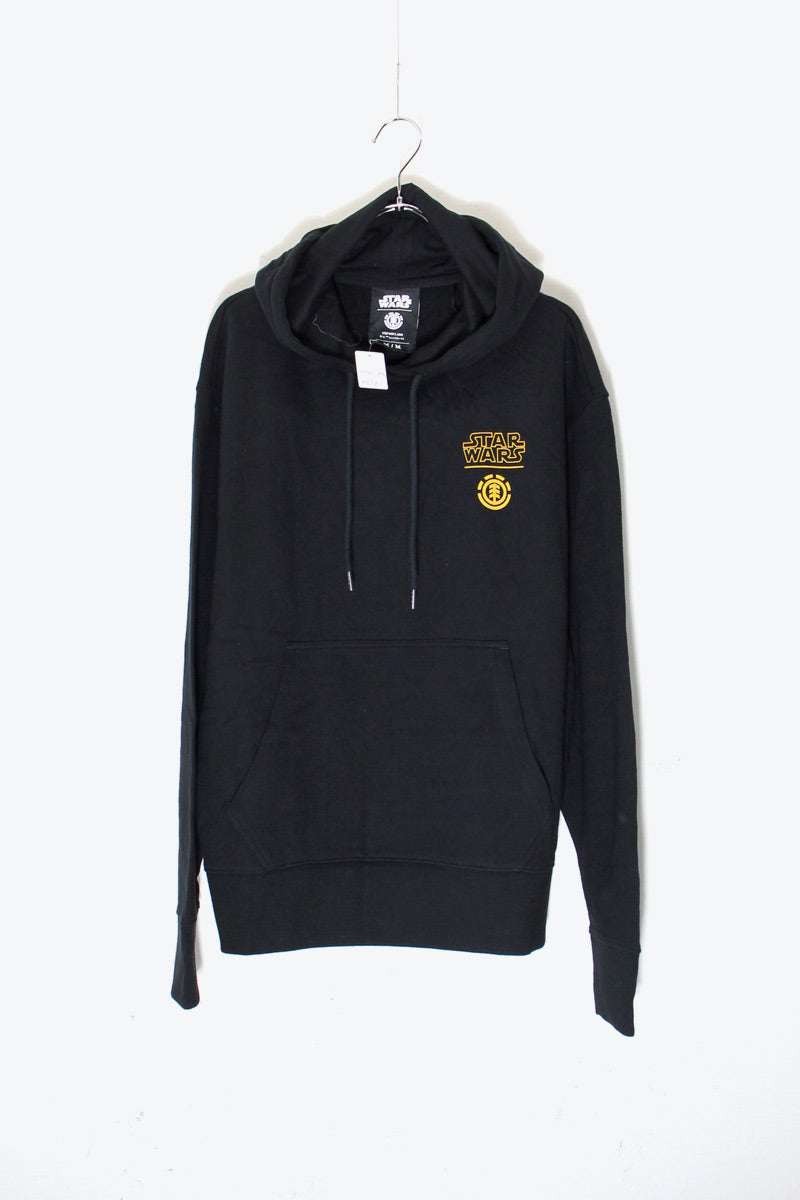 BACK PRINT PULLOVER SWEAT HOODIE / BLACK [SIZE: M DEADSTOCK/NOS]