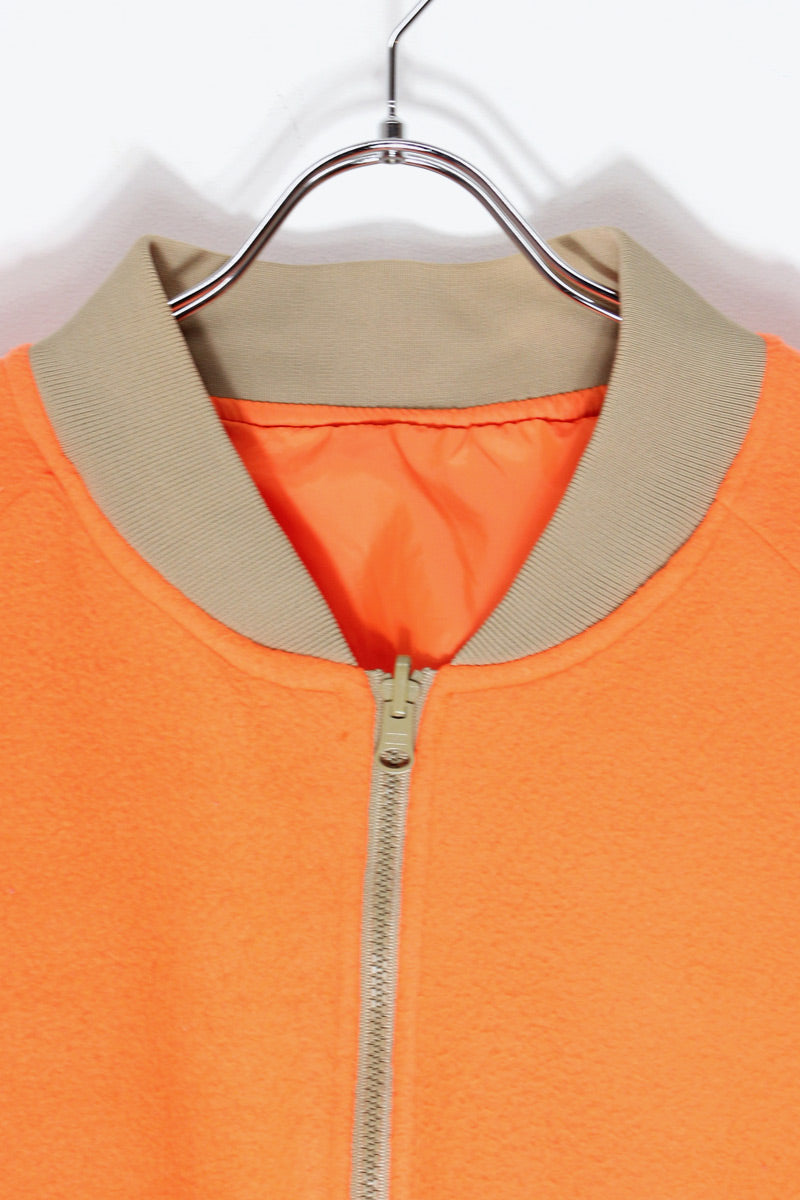 90'S REVERSIBLE NYLON FLEECE HUNTING JACKET / ORANGE [SIZE: L USED]