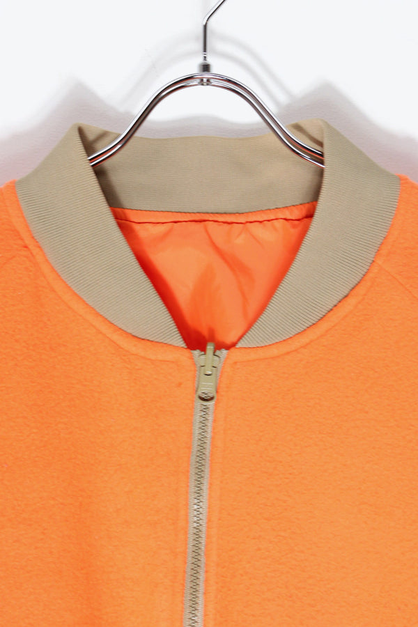 90'S REVERSIBLE NYLON FLEECE HUNTING JACKET / ORANGE [SIZE: L USED]