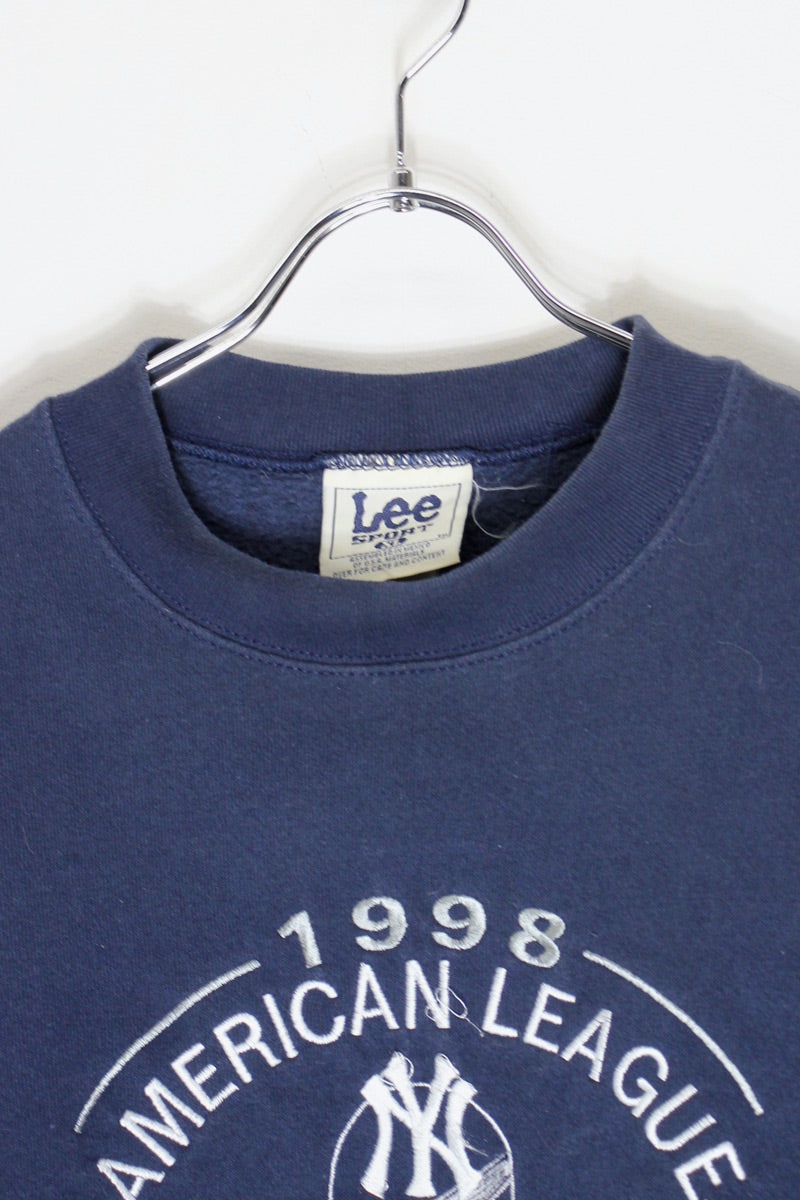 98'S MLB NY YANKEES EMBROIDERY SWEATSHIRT / NAVY [SIZE: XL USED]