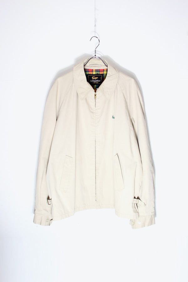 90s ONE POINT COTTON ZIP JACKET / BEIGE [SIZE: M USED]