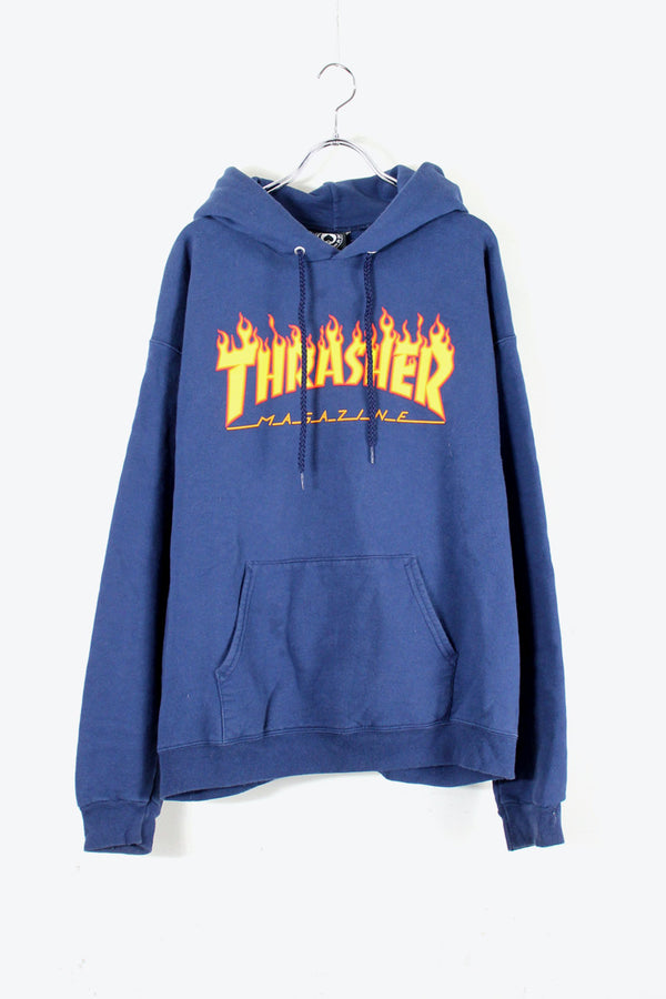 LOGO HOODIE SWEAT SHIRT / NAVY [SIZE: M USED] [US Design]