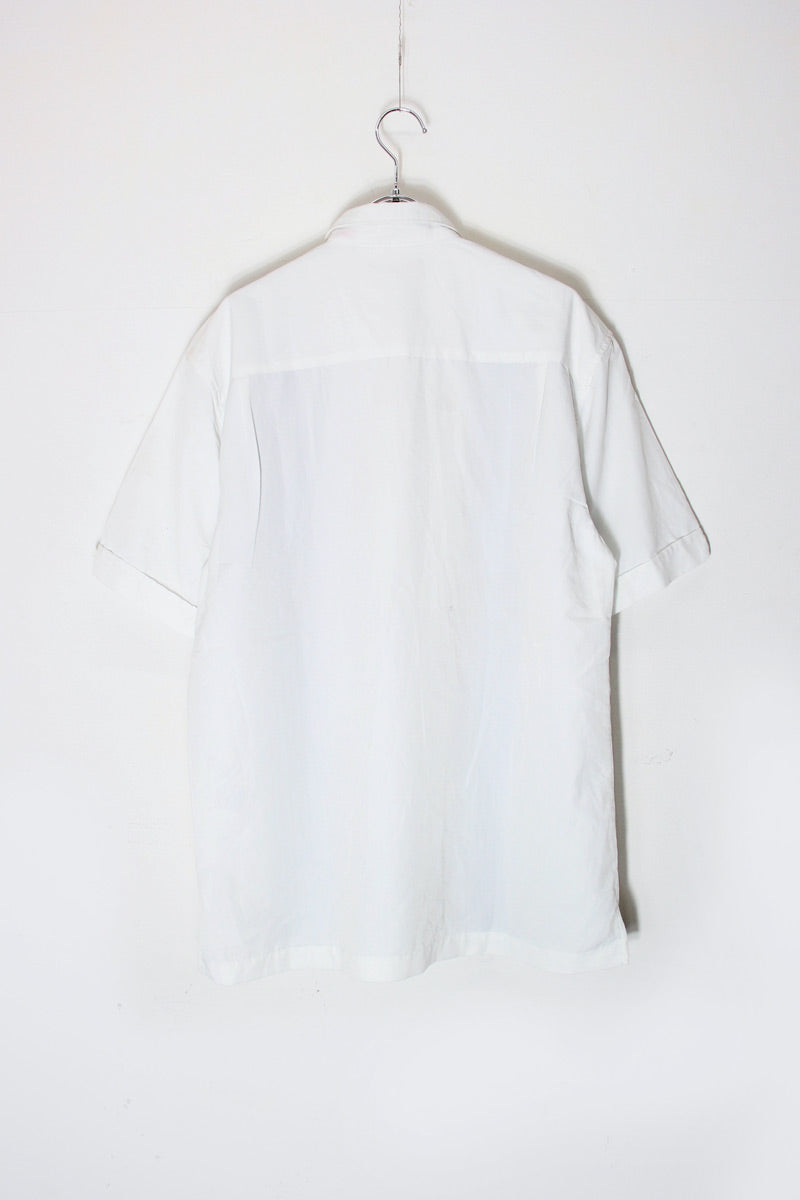 S/S LINE CUBA SHIRT / WHITE/BLACK [SIZE: M USED]