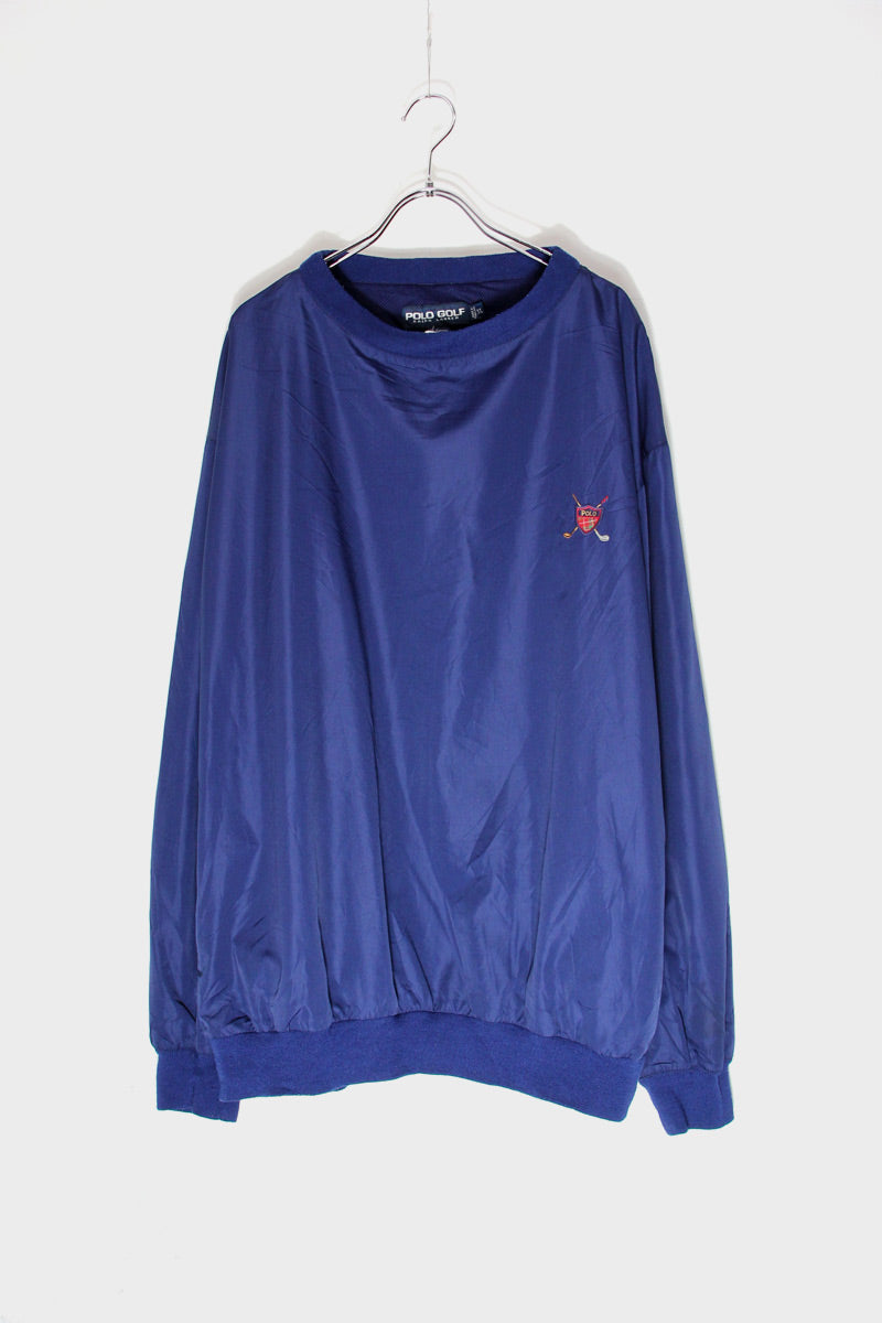 90'S PULLOVER NYLON JACKET / NAVY [SIZE: XL USED]