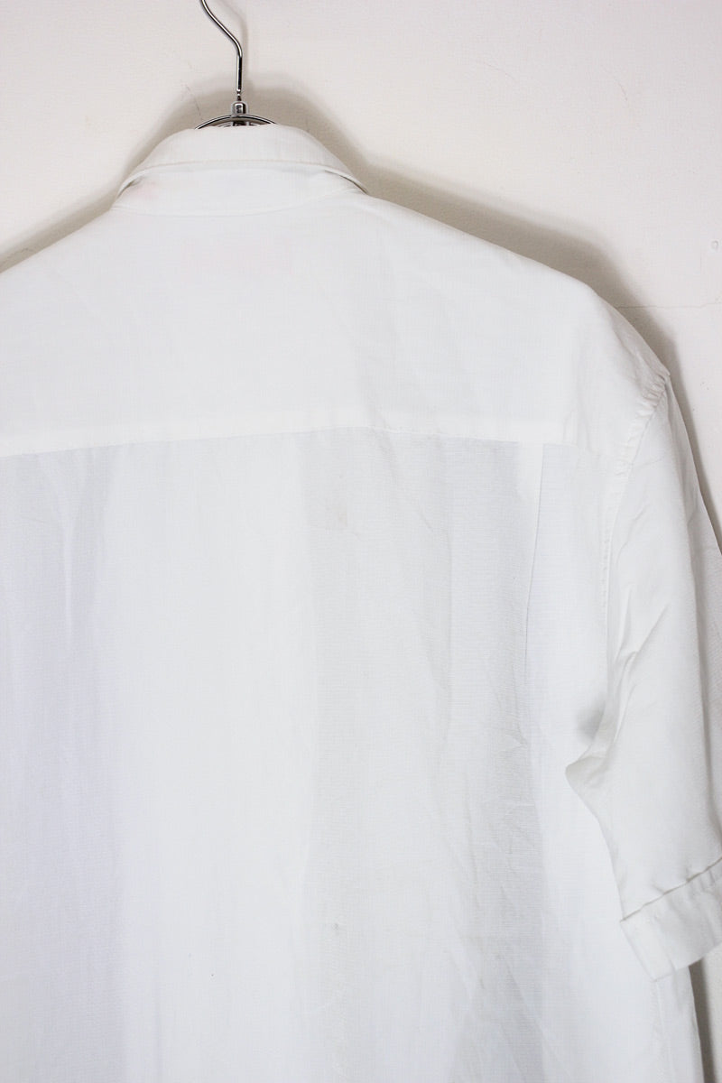 S/S LINE CUBA SHIRT / WHITE/BLACK [SIZE: M USED]