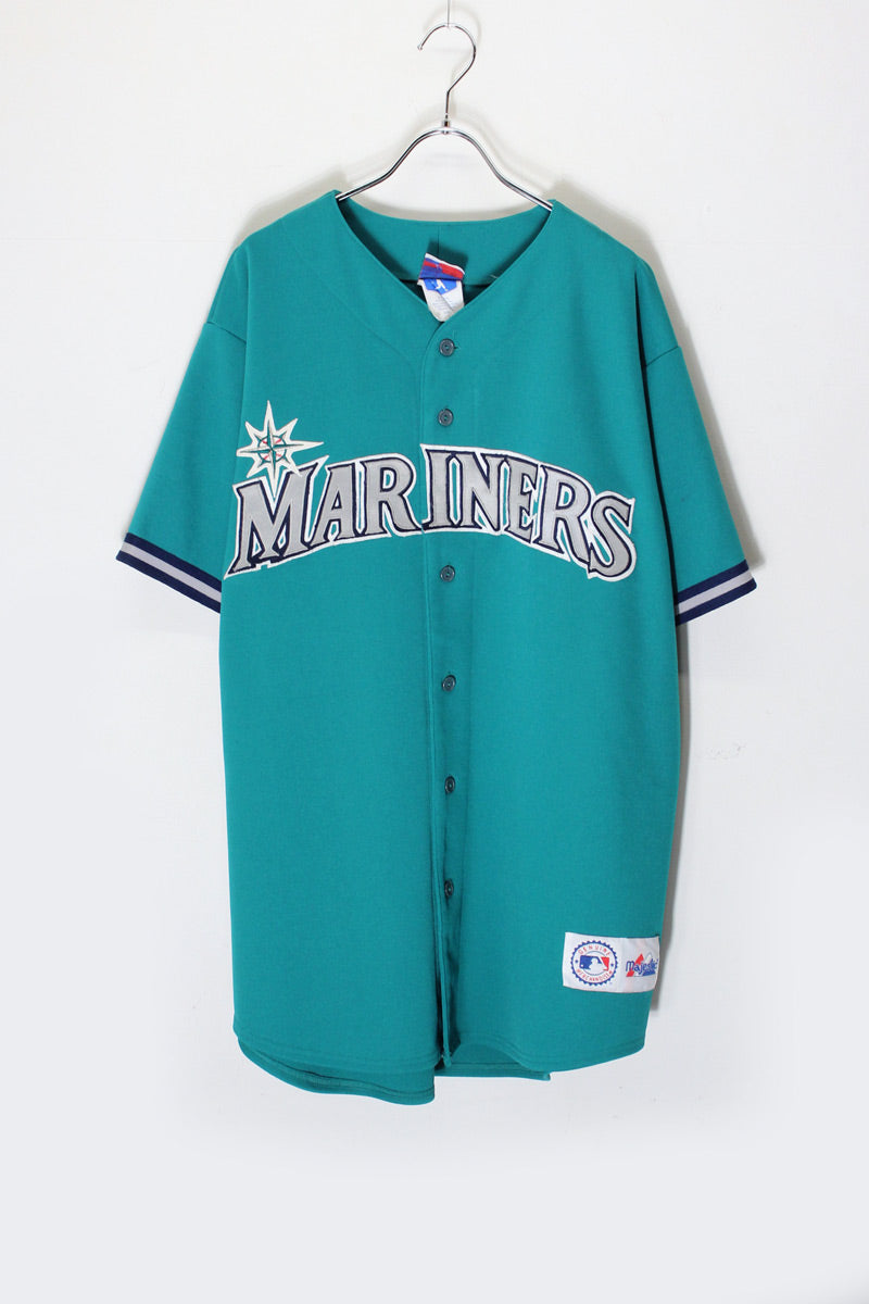 S/S MLB SEATTLE MARINERS 24 GRIFFEY BASEBALL GAME SHIRT / EMERALD GREEN [SIZE: L USED]