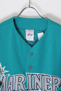 S/S MLB SEATTLE MARINERS 24 GRIFFEY BASEBALL GAME SHIRT / EMERALD GREEN [SIZE: L USED]