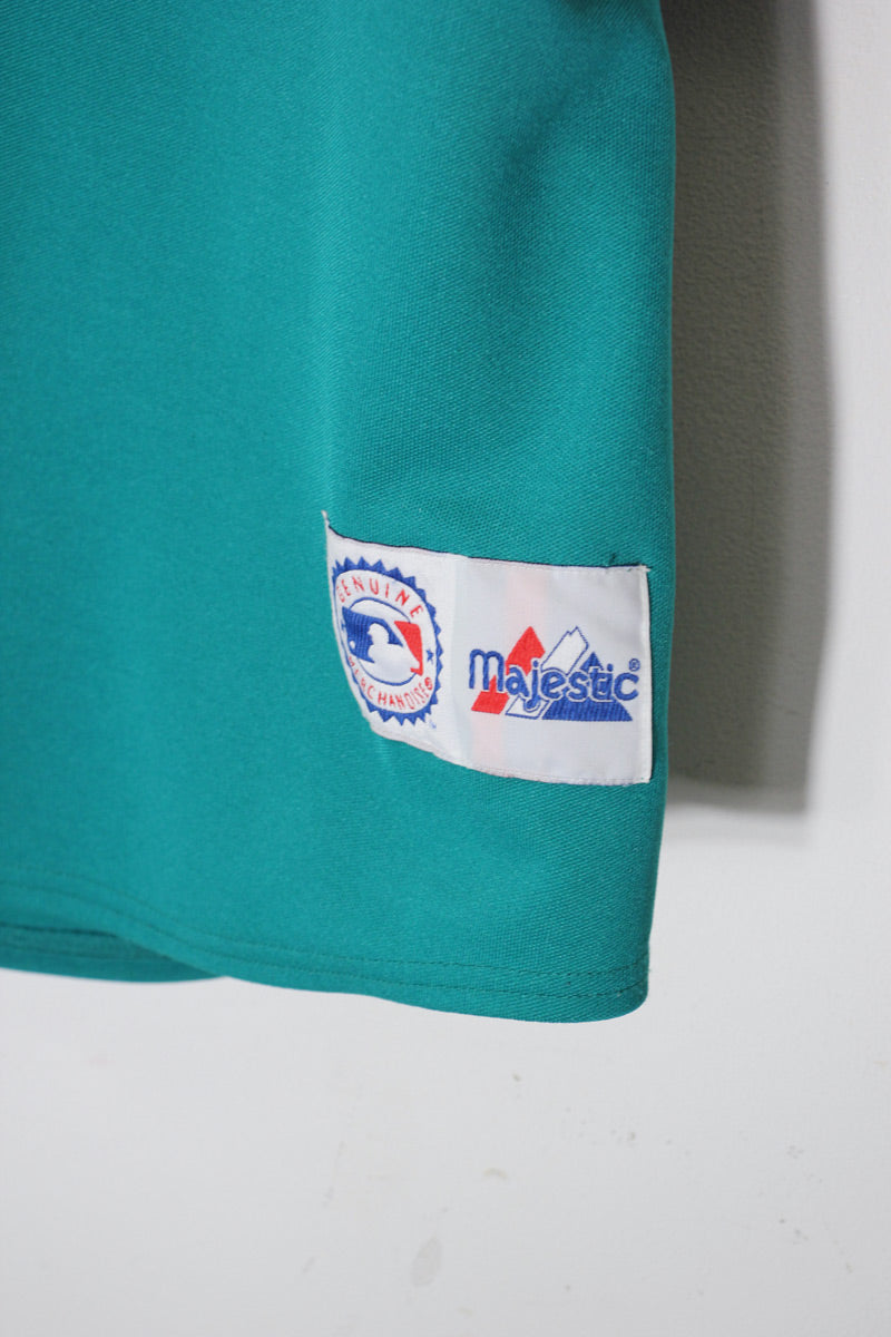 S/S MLB SEATTLE MARINERS 24 GRIFFEY BASEBALL GAME SHIRT / EMERALD GREEN [SIZE: L USED]