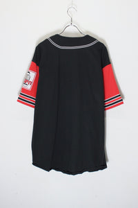 90'S S/S ESPN BASEBALL GAME SHIRT / BLACK/RED [SIZE: L USED]